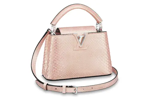 LOUIS VUITTON Capucines Python Skin Kapsyn Shoulder Bag, Crossbody Bag, Handbag Mini Women's Rose Gold