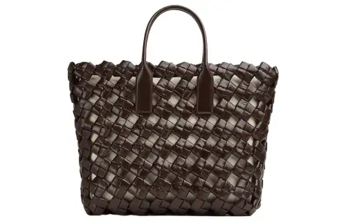 Bottega Veneta Calfskin Tote Bag, Shopping Bag, Shoulder Bag, Crossbody Bag, Handbag Large Women's Dark Brown