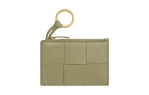 Bottega Veneta Sheepskin With Cow Leather Card Holder Key Pouch Women's Beige