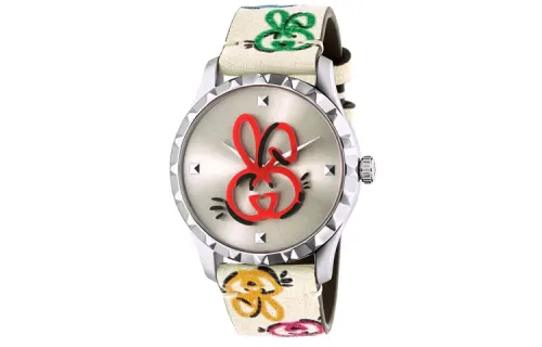 GUCCI G Timeless Collection Wrist Watches Quartz Movement Leather Strap 38mm Silver Dial Men's Watches