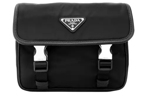 PRADA Nylon With Fabric Messenger Bag, Briefcase, Shoulder Bag, Crossbody Bag Men's Black