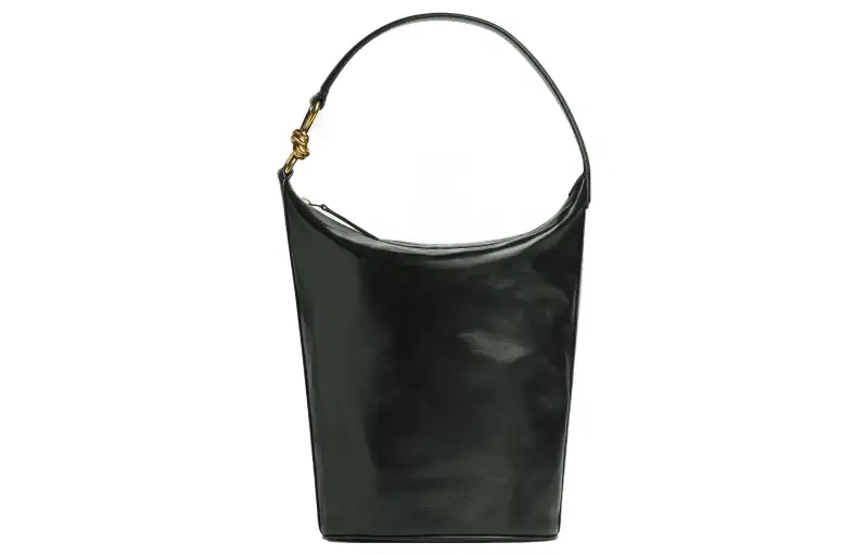Bottega Veneta Calfskin Handbag, Shoulder Bag Women's Dark Green