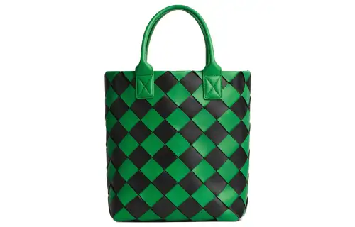Bottega Veneta Sheepskin Tote Bag, Shopping Bag, Shoulder Bag, Crossbody Bag, Handbag Medium Women's Grass Green/Black