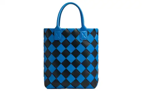 Bottega Veneta Sheepskin Tote Bag, Shopping Bag, Shoulder Bag, Crossbody Bag, Handbag Medium Women's Signal Blue/Black
