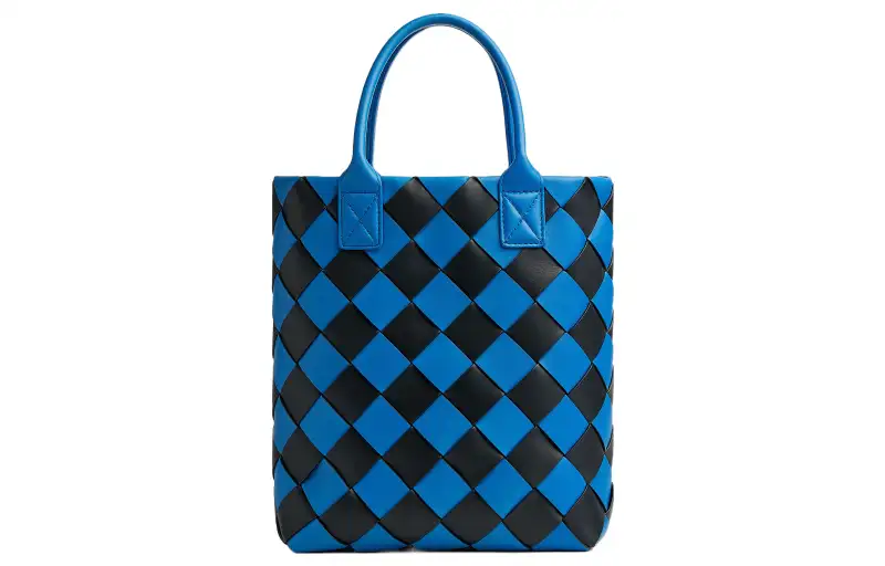 Bottega Veneta Sheepskin Tote Bag, Shopping Bag, Shoulder Bag, Crossbody Bag, Handbag Medium Women's Signal Blue/Black