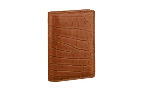 LOUIS VUITTON Crocodile Leather Card Holder, Wallet Men's Brown