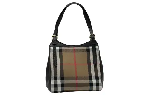 Burberry Canvas With Leather Tote Bag, Shopping Bag, Shoulder Bag, Handbag Regular Women's Black