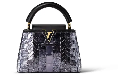 LOUIS VUITTON Capucines Leather Kapsyn Shoulder Bag, Crossbody Bag, Handbag Mini Women's Purple/Black
