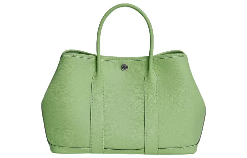 HERMES Garden Party Epsom Calfskin Handbag 30 Women's 3I Vert Criquet Avocado Green