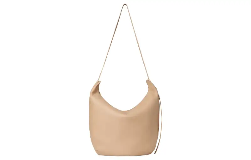 THE ROW N/S Allie Roughened Calfskin Shoulder Bag Croissant Bag Shoulder Bag, Crossbody Bag Women's Sand Pink
