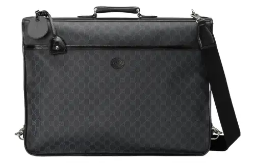 GUCCI Canvas With Leather Handbag Briefcase Men's Black
