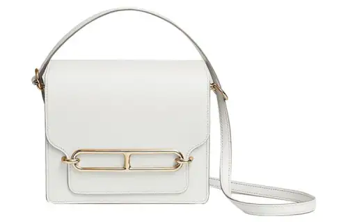HERMES Roulis Evercolor Leather Crossbody Bag, Shoulder Bag Women's White