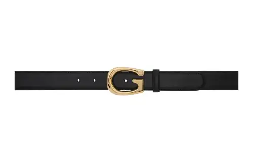 GUCCI G Leather Belts Men's Black