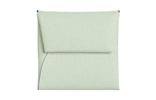 HERMES Bastia Goatskin Card Holder, Coin Purse Women's Bubble Green & Mint Green