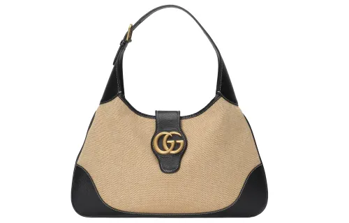 GUCCI Aphrodite Canvas With Leather Canvas Bag, Handbag, Shoulder Bag Medium Women's Beige/Black