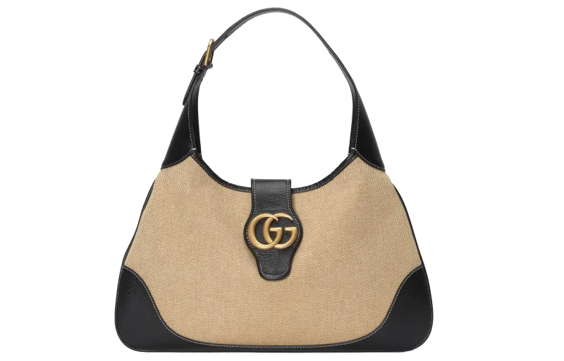 GUCCI Aphrodite Canvas With Leather Canvas Bag, Handbag, Shoulder Bag Medium Women's Beige/Black