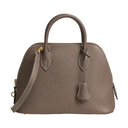 HERMES Bolide Epsom Calfskin Bowling Bag, Shoulder Bag, Crossbody Bag, Handbag Regular Unisex 18 Etoupe Elephant Gray