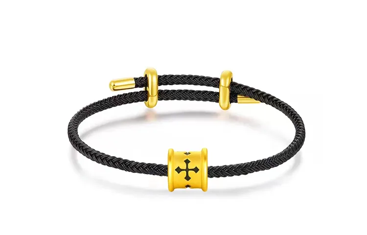 KING TAI SANG Fashion Trend 3D Hard Gold All The Best 999 Solid Gold Fixed Price Bracelets Unisex