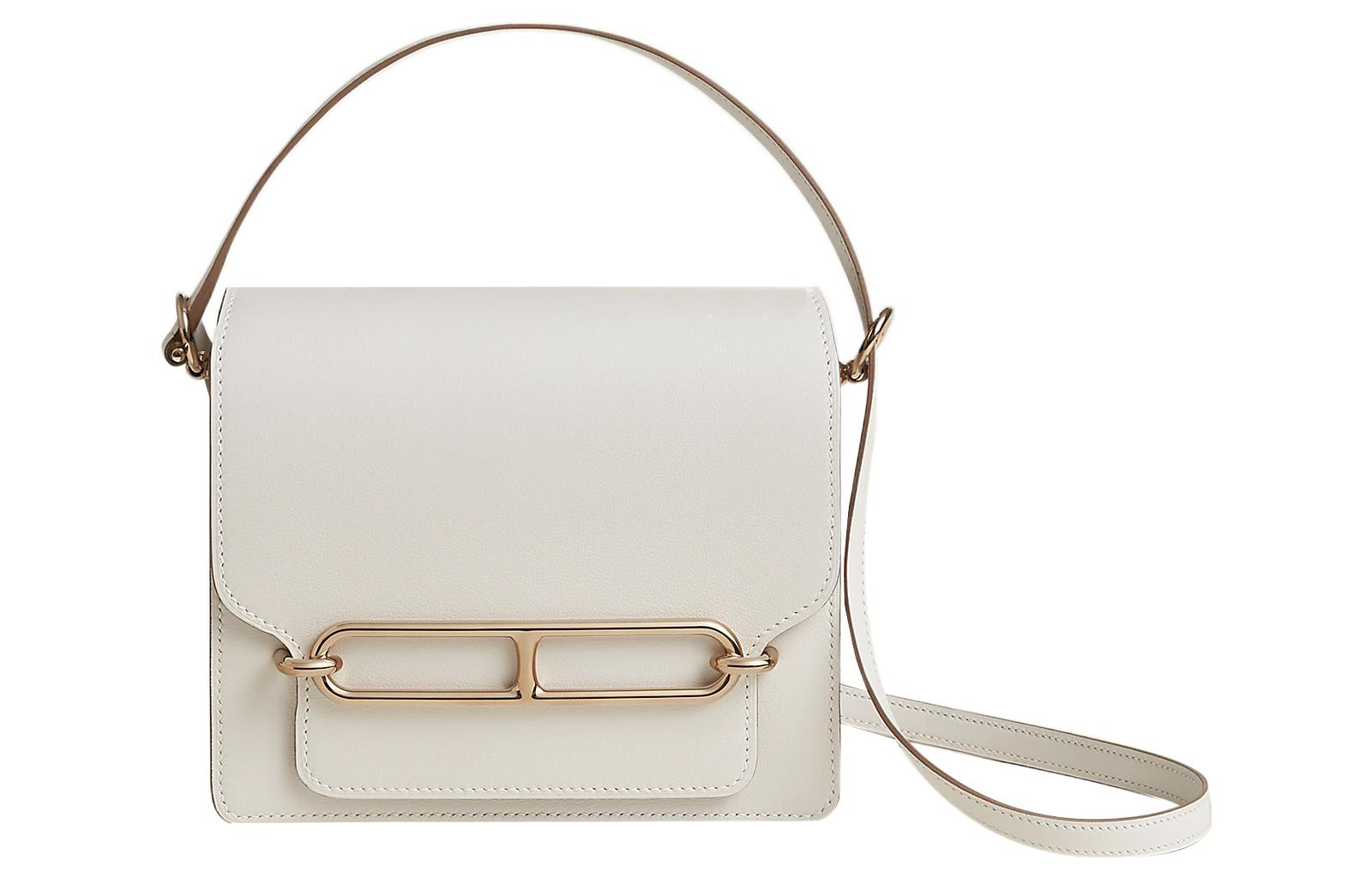 HERMES Roulis Swift Calfskin Crossbody Bags Mini Women's M4 Light Gray