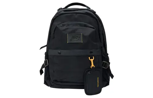New Balance Fabric+Artificial Leather Backpack Regular Unisex Black