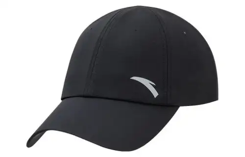 Anta Stretch Fabric Baseball Caps Unisex Black