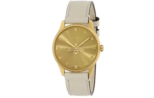 GUCCI Wrist Watches Quartz Movement Leather Strap 36mm Gold Dial Women's Watch ['50', 149262]m Waterproof