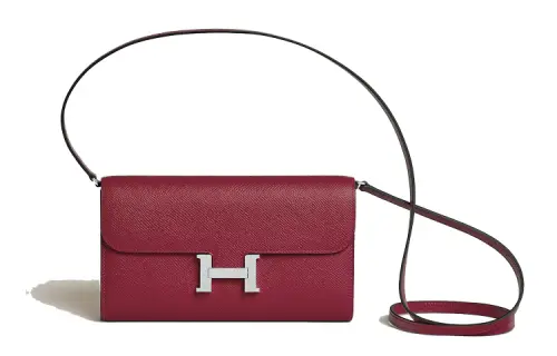 HERMES Constance To Go Silver Tone Buckle Epsom Calfskin Wallet, Handheld, Shoulder Bag, Crossbody Bag Women's