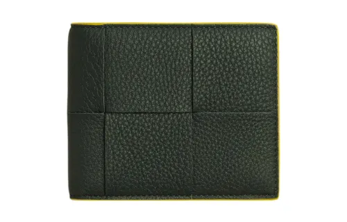Bottega Veneta Cow Leather Wallet Men's Field Green/Flower Pink Yellow