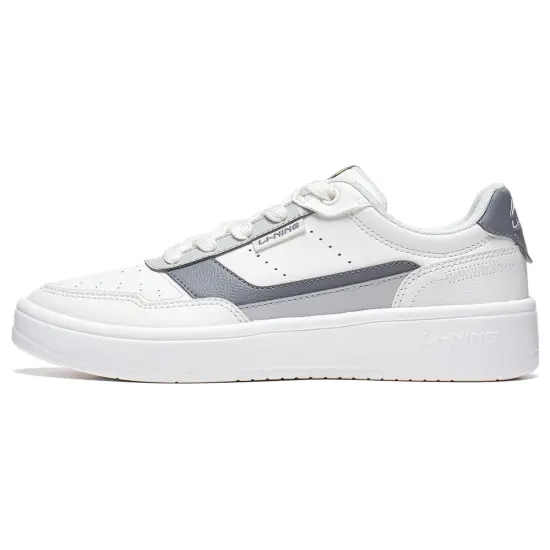LiNing Relaxing Anti-Slip Wear-Resistant Low-Top Skateboard Shoes Women's White Gray