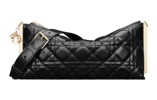 DIOR Sheepskin Handbag, Shoulder Bag Women's Black
