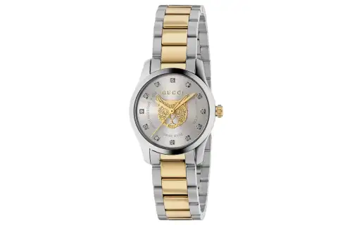GUCCI Wrist Watches Quartz Movement Stainless Steel Watchband 27mm Silver Dial Women's Watch ['50', 149262]m Waterproof