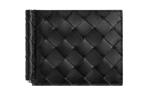 Bottega Veneta Calfskin Wallet Men's Black/Red