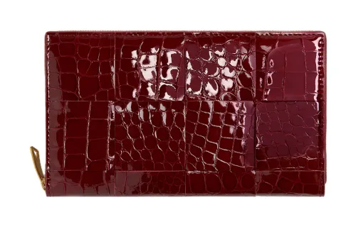 Bottega Veneta Smooth Finish Leather Wallet Women's Cherry