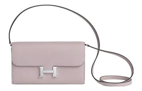 HERMES Constance To Go Silver Tone Buckle Evercolor Calfskin Wallet, Handheld, Shoulder Bag, Crossbody Bag Women's