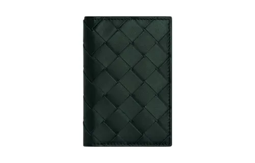 Bottega Veneta Calfskin Card Holder Men's Jasper/Light Blue