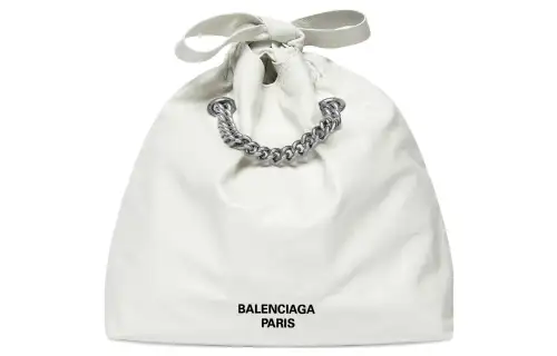 Balenciaga Crush Double Chain Matte Calfskin Portable Crossbody Bag, Shoulder Bag Small Women's White