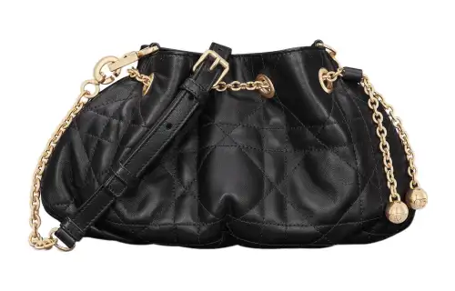 DIOR Soft Sheepskin Shoulder Bag, Crossbody Bag Small Women's Black