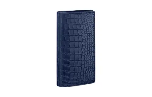 LOUIS VUITTON Brazza Crocodile Leather Wallet Men's Marine Blue