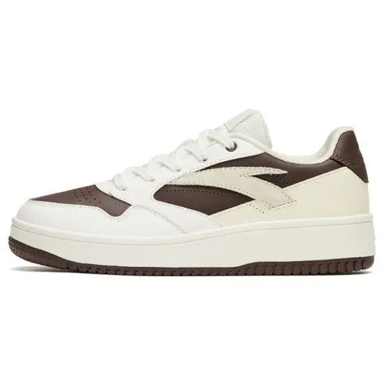ANTA Life Collection Skateboard Shoes Women's Low-Top White Brown