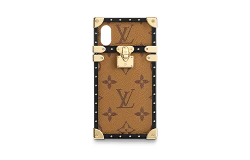 LOUIS VUITTON Coated Canvas One Shoulder Crossbody Cell Phone Pouch Women's Brown