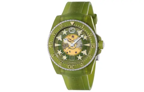 GUCCI Dive Collection Wrist Watches Automatic Mechanical Movement PC Plastic Strap 40mm Green Dial Women's Watch