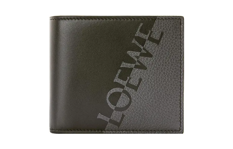 LOEWE Calfskin Wallet Men's Gray/Black
