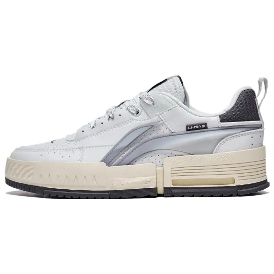 LINING Li Cheng Casual Shoes Women's Low-Top White Gray