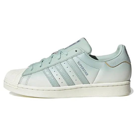 Adidas Originals Superstar Skateboard Shoes Women's Low-top White/Royal Blue/Fern Green