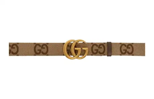 GUCCI GG Marmont Leather, Textile Leather Belts Women's Tawny
