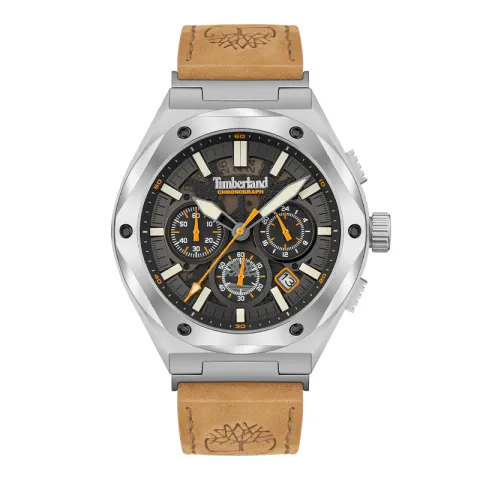 Timberland Abbotville Wrist Watches Quartz Movement Leather Strap Black Dial Men's Watches