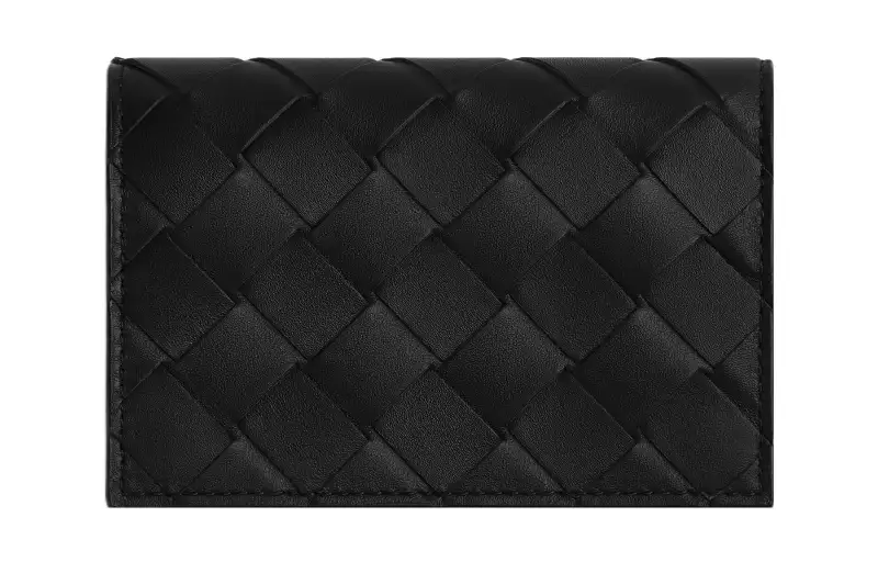 Bottega Veneta Cow Leather Card Holder Men's Black/Red Sand