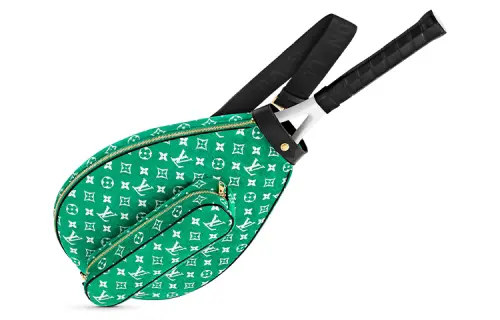 LOUIS VUITTON Fabric Tennis Racket Storage Bag Women's Green