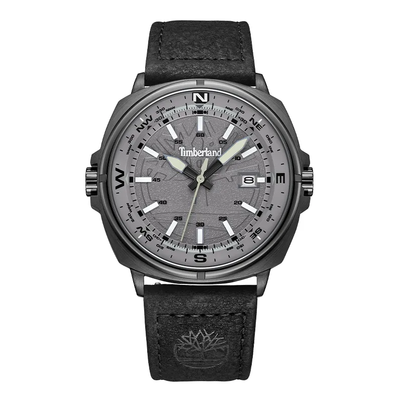 Timberland Williston Wrist Watches Quartz Movement Leather Strap 43mm Gray Dial Men's Watches