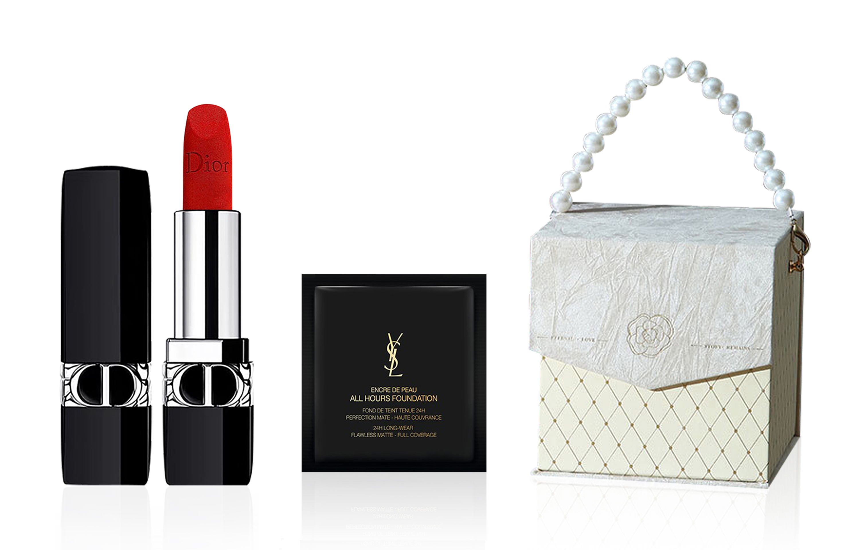 Dior, velvet lipstick, foundation, retro gift box, 20 pieces, sample, light luxury style, Chanel style